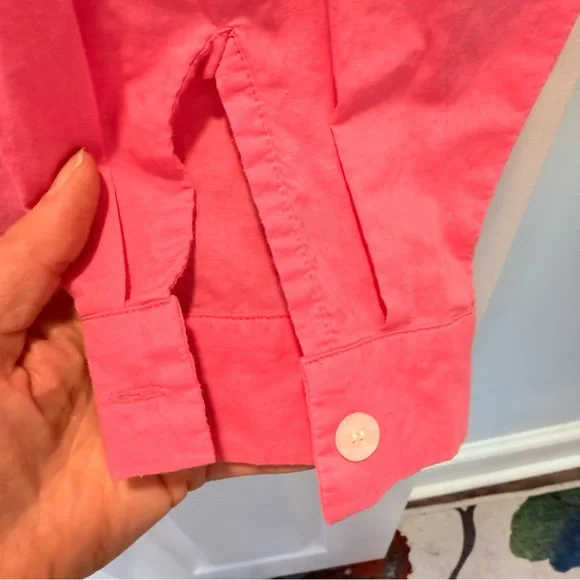 Lilly Pulitzer Hot Pink Button-Front Blouse - Picture 5 of 6
